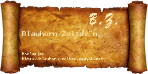 Blauhorn Zoltán névjegykártya